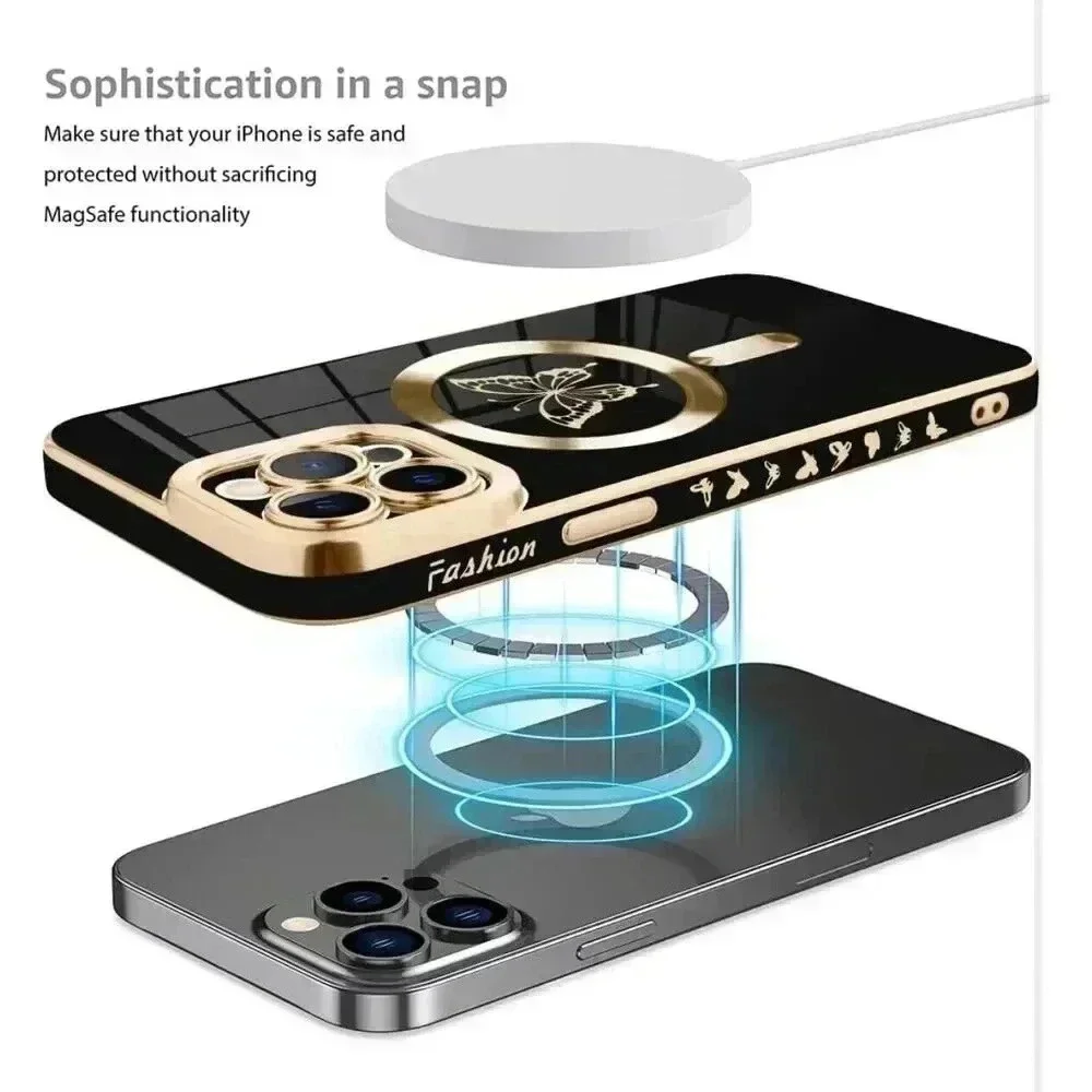 Butterfly Magsafe Case for iPhone 11 Pro‎ Max with Screen Protector Black